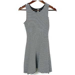 Black and White striped Sleeveless Dress